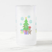 Niedlich Kawaii Face Christmas Tree Scene, ZSG Mattglas Bierglas (Mittel)