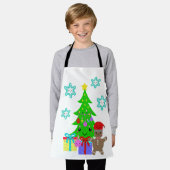 Niedlich Kawaii Face Christmas Tree Scene, ZSSD Schürze (Getragen)