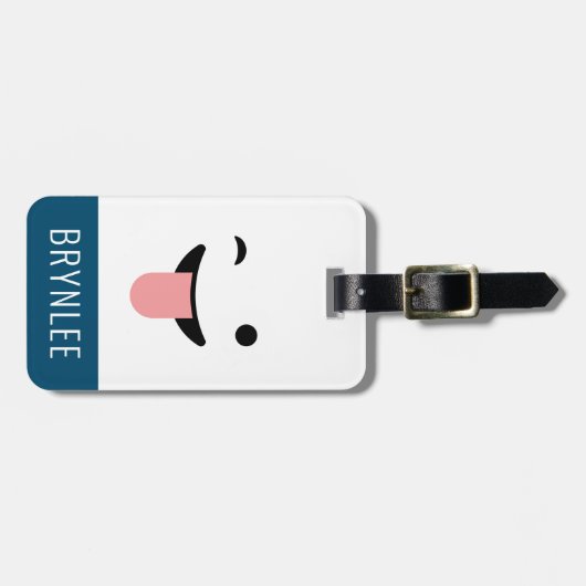 Niedlich Kawaii Face Gepäckanhänger (Vorderseite horizontal)