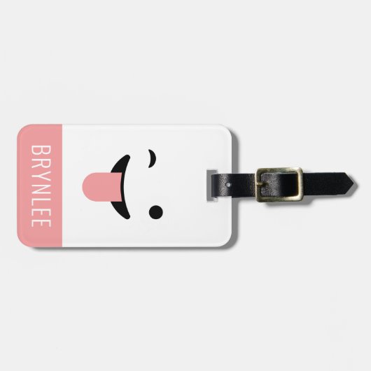 Niedlich Kawaii Face Gepäckanhänger (Vorderseite horizontal)