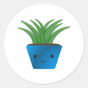 Niedlich kawaii Fern Runder Aufkleber