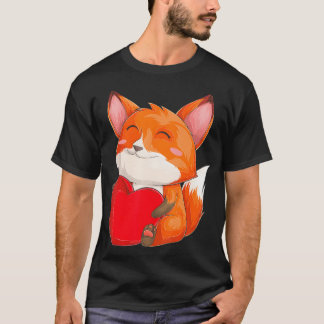 Niedlich Kawaii Fox Wilde Tiere Fox St Valentine T-Shirt