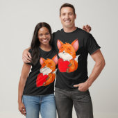 Niedlich Kawaii Fox Wilde Tiere Fox St Valentine T-Shirt (Unisex)