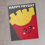 Niedlich Kawaii French Fries - Happy Fryday Puzzle<br><div class="desc">Ein modernes zeichn einer französisch-frischen Kiste mit hellen Farben. Niedliches Mem für alle Kartoffelliebhaber.</div>