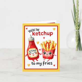 Niedlich Kawaii French Fries und Ketchup Dankeskarte