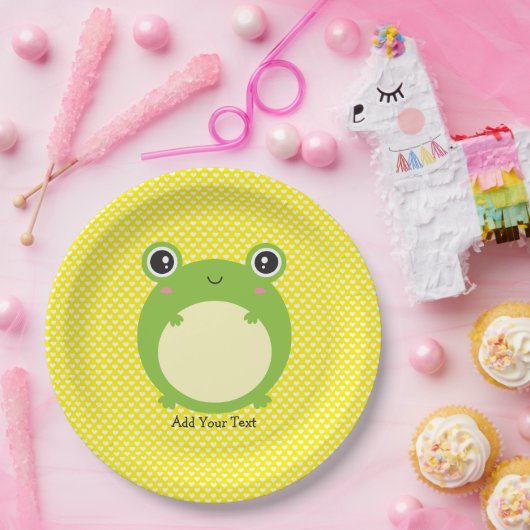 Niedlich Kawaii Frog Personalisiert Pappteller (Party)