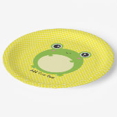 Niedlich Kawaii Frog Personalisiert Pappteller (Schrägansicht)