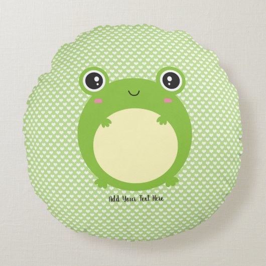 Niedlich Kawaii Frog Personalisiert Rundes Kissen (Vorderseite)