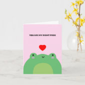 Niedlich Kawaii Frog Rotes Herz Mr Right Toad Lieb Karte (Gelbe Blume)