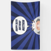 Niedlich Kawaii Funny Cartoon Kuh Happy 30. Geburt Banner (Vertikal)