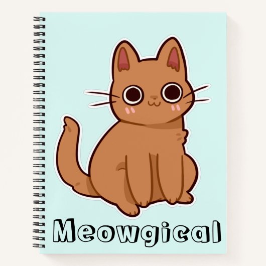 Niedlich Kawaii Funny Meowgical Cat Notizblock (Vorderseite)