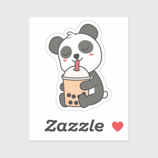 Niedlich Kawaii Funny Panda Boba Sticker (Blatt)