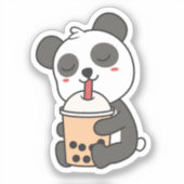 Niedlich Kawaii Funny Panda Boba Sticker (Vorderseite)