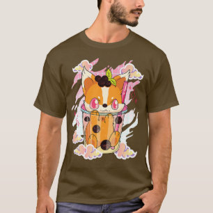 Niedlich Kawaii für Boba Tea Japanischer Kitsune A T-Shirt