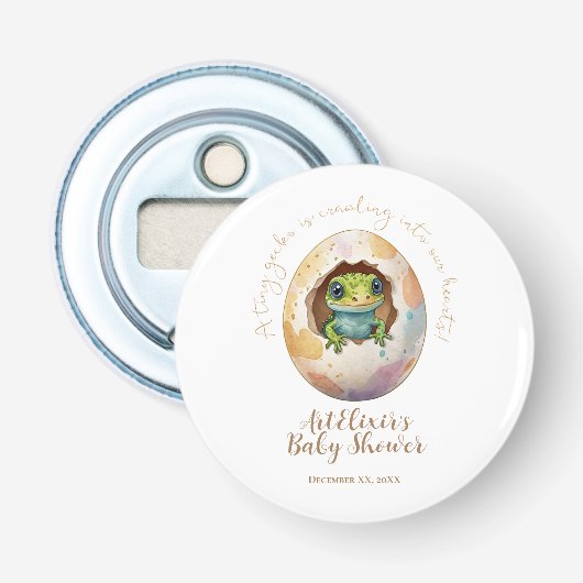 Niedlich Kawaii Gecko Lizard Egg Babydusche Flaschenöffner (Vorderseite)