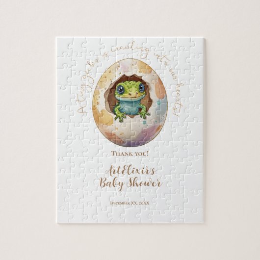 Niedlich Kawaii Gecko Lizard Egg Babydusche Puzzle (Vertikal)