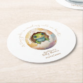 Niedlich Kawaii Gecko Lizard Egg Babydusche Runder Pappuntersetzer (Angewinkelt)