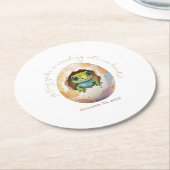 Niedlich Kawaii Gecko Lizard Egg Babydusche Runder Pappuntersetzer (Angewinkelt)