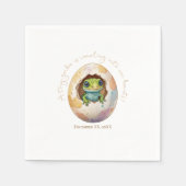 Niedlich Kawaii Gecko Lizard Egg Babydusche Serviette (Vorderseite)