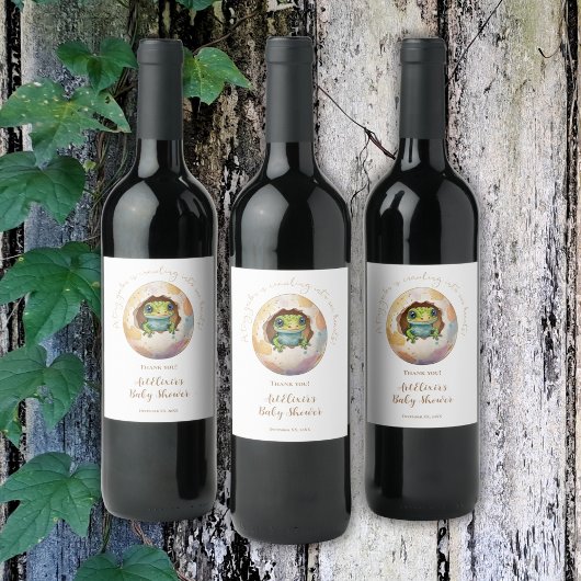 Niedlich Kawaii Gecko Lizard Egg Babydusche Weinetikett