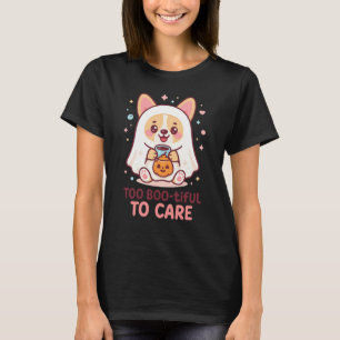 Niedlich Kawaii Ghost Corgi Halloween T-Shirt