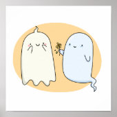 Niedlich Kawaii Ghost Couple Poster (Vorne)