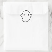 Niedlich Kawaii Ghost Halloween Runder Aufkleber (Tasche)
