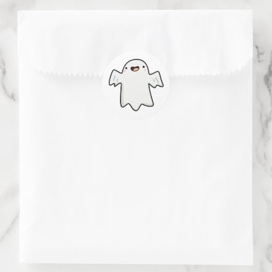 Niedlich Kawaii Ghost Runder Aufkleber (Tasche)