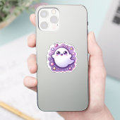 Niedlich Kawaii Ghost Vinyl Pastel Halloween Vibe Aufkleber (Telefon)