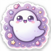 Niedlich Kawaii Ghost Vinyl Pastel Halloween Vibe Aufkleber (Vorderseite)