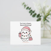 Niedlich Kawaii Ghost Weihnachten Postkarte (Stehend Vorderseite)