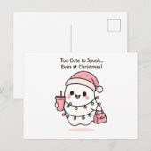 Niedlich Kawaii Ghost Weihnachten Postkarte (Vorne/Hinten)