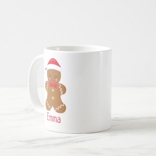 Niedlich Kawaii Gingerbread Personalisierte Tasse (Vorderseite Links)