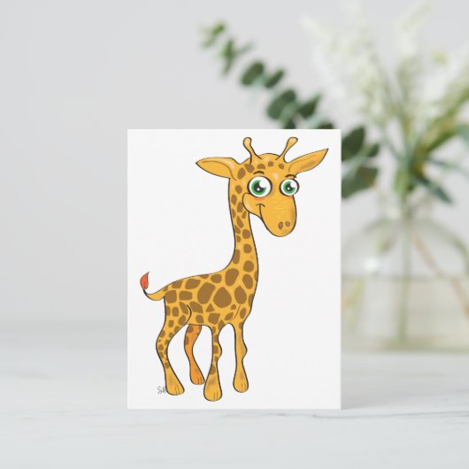 Niedlich Kawaii Giraffe Postkarte (Stehend Vorderseite)