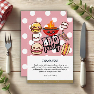 Niedlich Kawaii GRILLEN Party Babydusche Dankeskarte