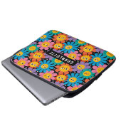 Niedlich Kawaii Groovy Daisy Personalisiert Name Laptopschutzhülle (Vorne Knopf)