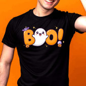 Niedlich Kawaii Halloween "BOO!" Geist T-Shirt