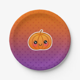 Niedlich Kawaii Halloween Cartoon Pumpkin Design Pappteller