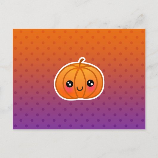 Niedlich Kawaii Halloween Cartoon Pumpkin Design Postkarte (Vorderseite)