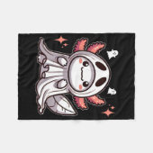 Niedlich Kawaii Halloween Ghost Axolotl Fleecedecke (Vorderseite (Horizontal))