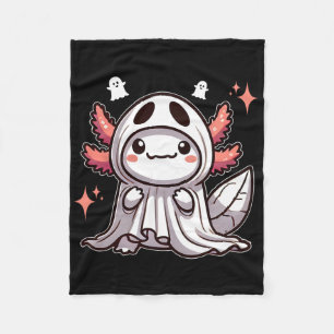 Niedlich Kawaii Halloween Ghost Axolotl Fleecedecke