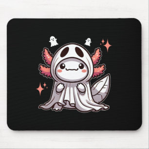 Niedlich Kawaii Halloween Ghost Axolotl Mousepad