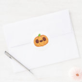 Niedlich Kawaii Halloween Pumpkin Runder Aufkleber (Umschlag)