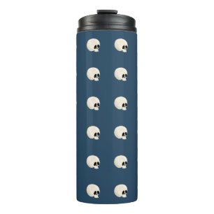 Niedlich Kawaii Halloween Skull Polka Dots dunkelb Thermosbecher