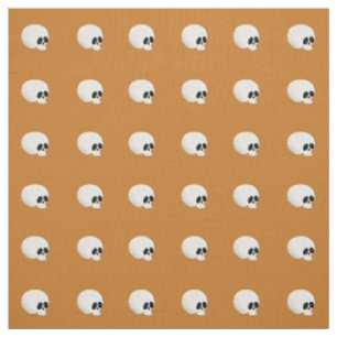 Niedlich Kawaii Halloween Skull Polka Dots Orange Stoff