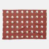 Niedlich Kawaii Halloween Skull Polka Dots red Geschirrtuch (Horizontal)