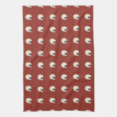 Niedlich Kawaii Halloween Skull Polka Dots red Geschirrtuch (Vertikal)