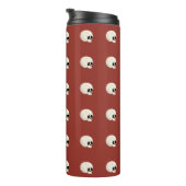 Niedlich Kawaii Halloween Skull Polka Dots red Thermosbecher (Nach rechts gedreht)