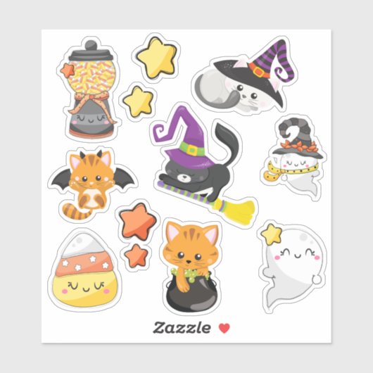 Niedlich Kawaii Halloween Stickers Aufkleber (Blatt)