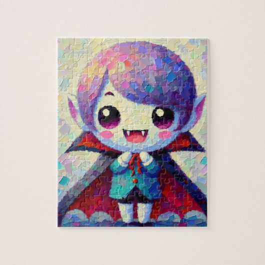 Niedlich Kawaii Halloween Vampire Jigsaw Puzzle (Vertikal)